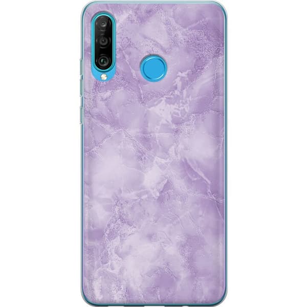 Kompatibelt Mobilskal till Huawei P30 lite Lila marmor