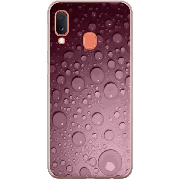 Kompatibelt Mobilskal till Samsung Galaxy A20e Rosa vattendroppar