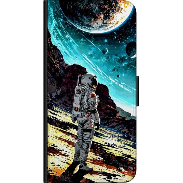 Kompatibel Tegnebogsetui til Samsung Galaxy Note9 Astronaut i dramatisk rumlandskab med store planeter