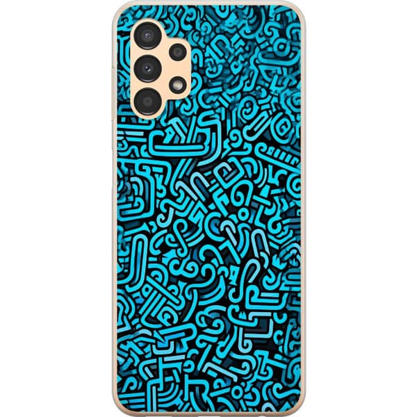 Kompatibelt Mobildeksel til Samsung Galaxy A13 Blå abstrakt graffiti