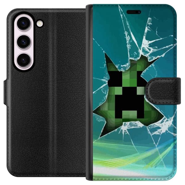 Kompatibelt Lommeboketui til Samsung Galaxy S23 MineCraft