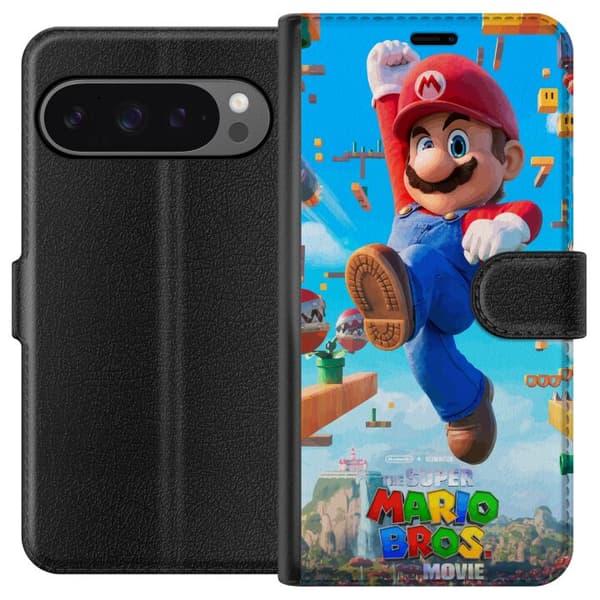 Kompatibel Tegnebogsetui til Google Pixel 9 Pro XL Dynamisk spilmotiv med Mario og ikoniske platforme