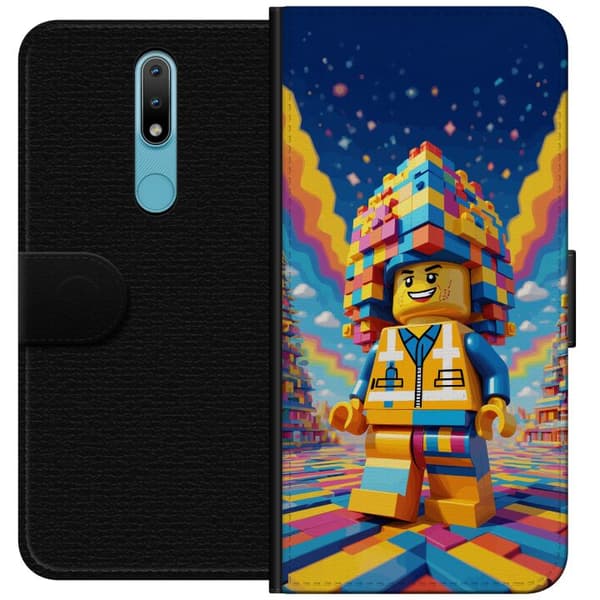 Kompatibelt Plånboksfodral till Nokia 2.4 Byggklossfigur