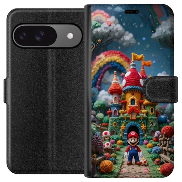 Kompatibelt Lommeboketui til Google Pixel 9 Pro Super Mario-inspirert eventyrtema