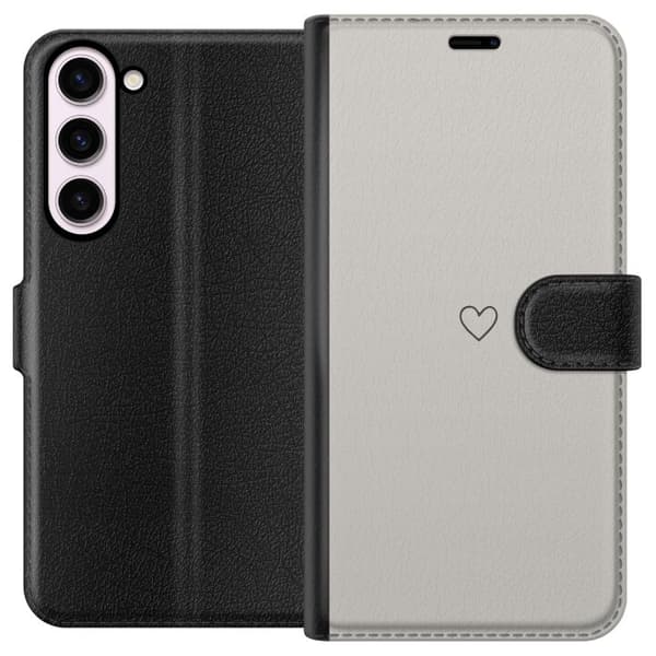 Kompatibelt Lommeboketui til Samsung Galaxy S23+ Hjerte Beige