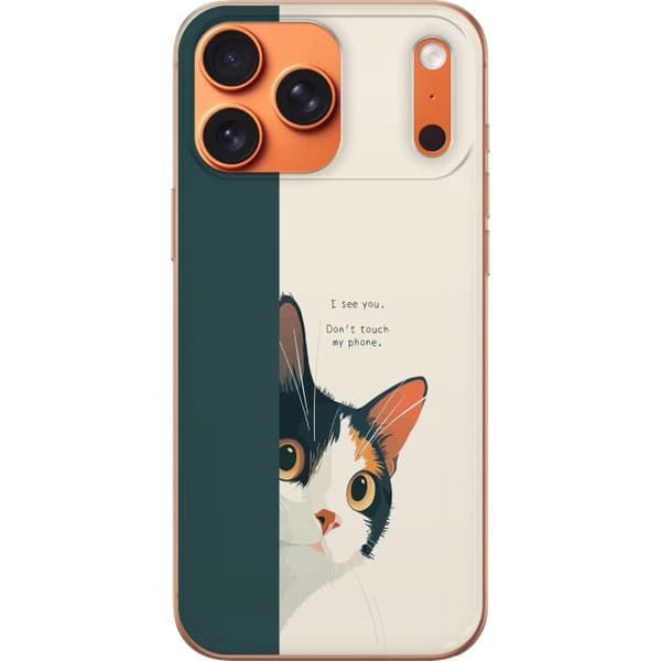 Kompatibelt Mobildeksel til Apple iPhone 17 Pro Max Katt som kikar fram