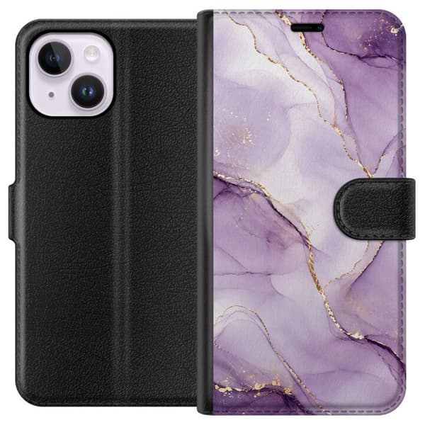 Kompatibel Tegnebogsetui til Apple iPhone 14 Plus Lilla luksus