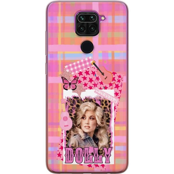 Kompatibelt Mobildeksel til Xiaomi Redmi Note 9 Dolly Parton rosa countrycollage med gitarr