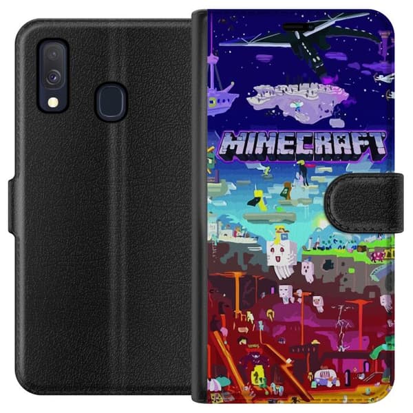 Kompatibelt Plånboksfodral till Samsung Galaxy A40 Minecraft
