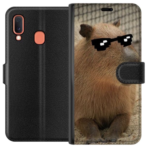 Kompatibelt Plånboksfodral till Samsung Galaxy A20e Capybara