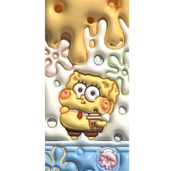 Yhteensopiva Lompakkokotelo Apple iPhone 13 Pro SvampBob neliö