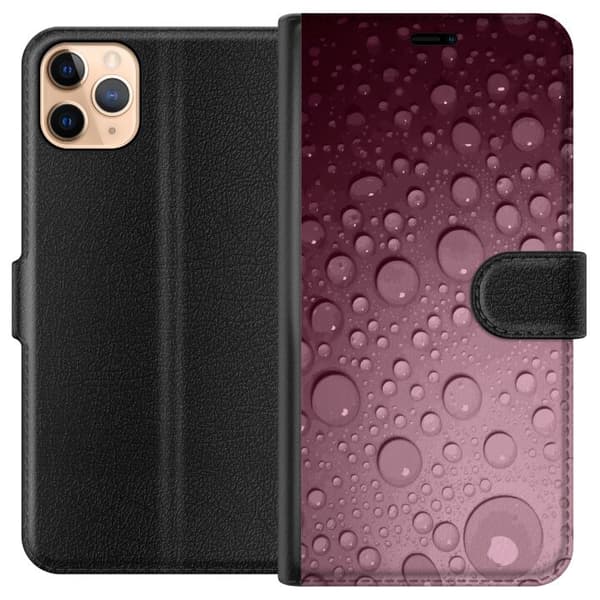 Kompatibelt Plånboksfodral till Apple iPhone 11 Pro Max Rosa vattendroppar