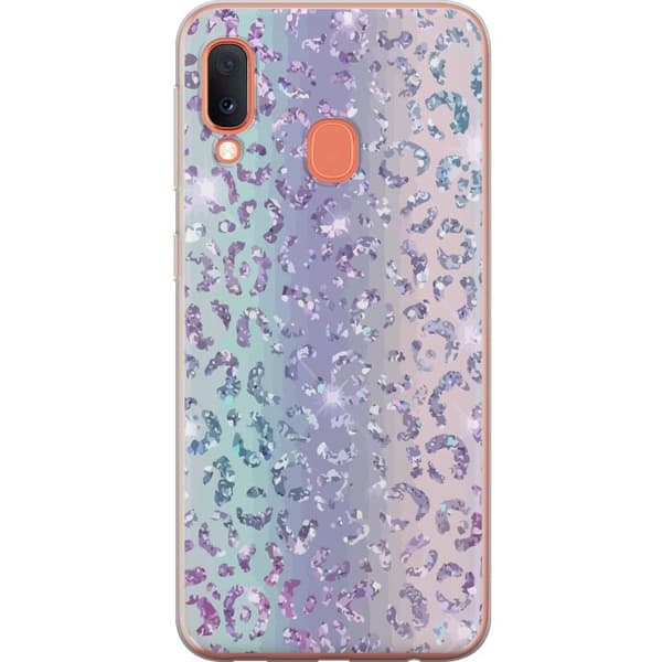 Kompatibelt Mobildeksel til Samsung Galaxy A20e Glitter Leopard
