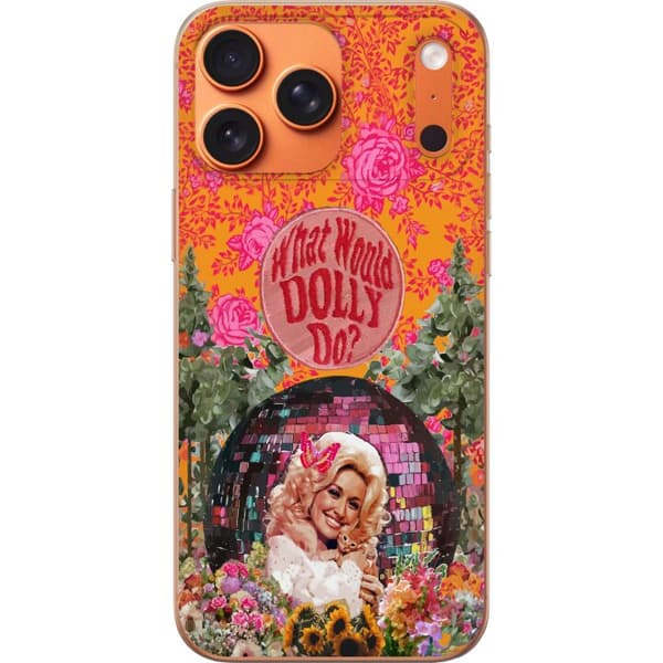 Kompatibelt Mobildeksel til Apple iPhone 18 Pro Max Dolly Parton med katt och blommor