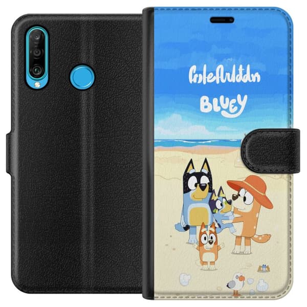 Kompatibelt Plånboksfodral till Huawei P30 lite Bluey