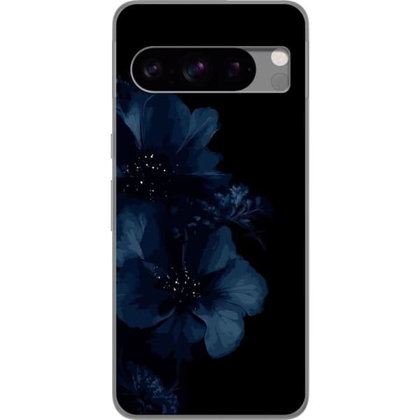 Kompatibelt Mobildeksel til Google Pixel 8 Pro Mörkblå blommor