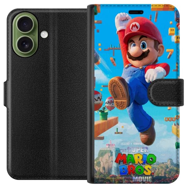 Kompatibel Tegnebogsetui til Apple iPhone 17 Dynamisk spilmotiv med Mario og ikoniske platforme
