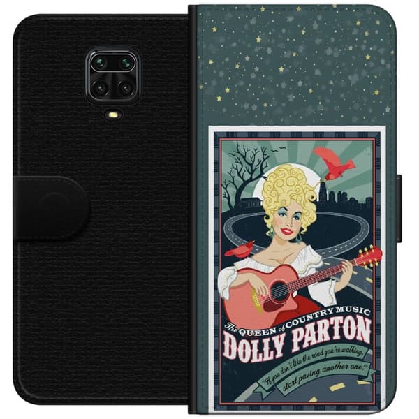 Kompatibelt Lommeboketui til Xiaomi Redmi Note 9 Pro Dolly Parton med gitarr och landsväg
