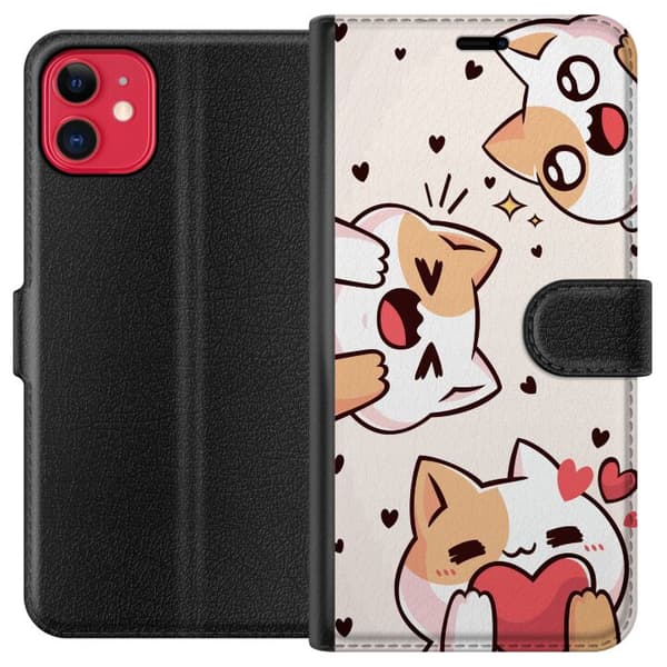 Kompatibelt Plånboksfodral till Apple iPhone 11 Kawaii Katt