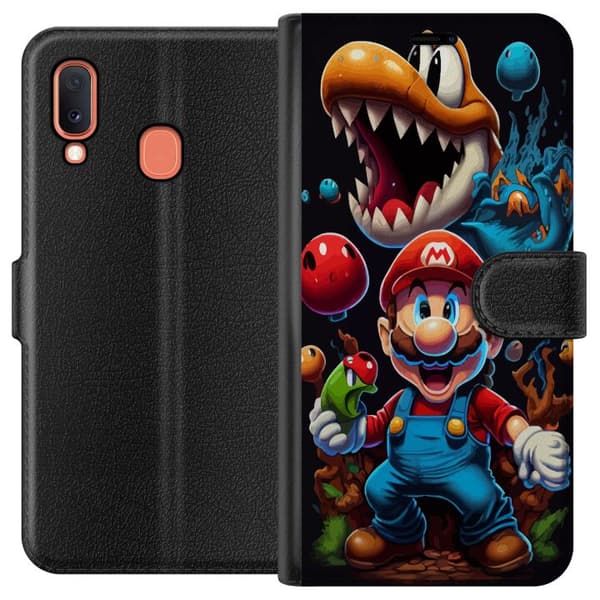 Kompatibelt Lommeboketui til Samsung Galaxy A20e Mario og venner