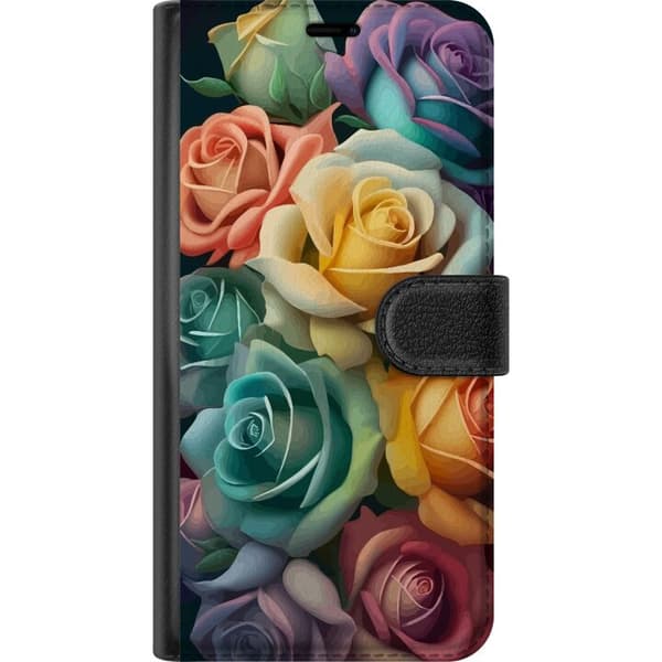 Kompatibel Tegnebogsetui til Apple iPhone 12 mini Farverige Roser