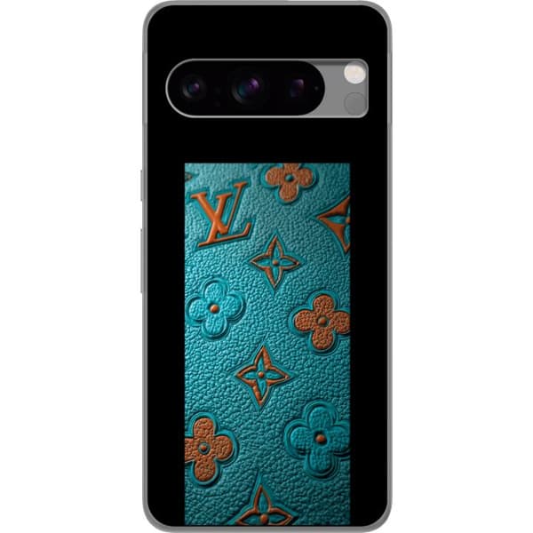 Kompatibelt Mobildeksel til Google Pixel 8 Pro Elegant monogramdesign med preg av lærfølelse