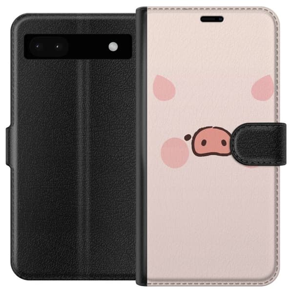 Kompatibelt Plånboksfodral till Google Pixel 6a Minimalistiskt grisansikte