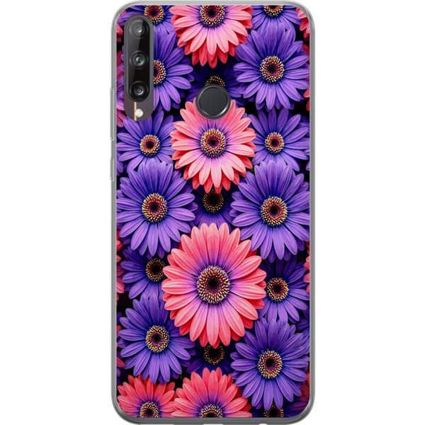 Kompatibelt Mobildeksel til Huawei P40 lite E Lila och rosa blommor