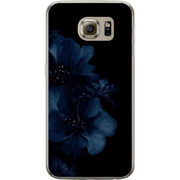 Kompatibelt Mobildeksel til Samsung Galaxy S6 Mörkblå blommor