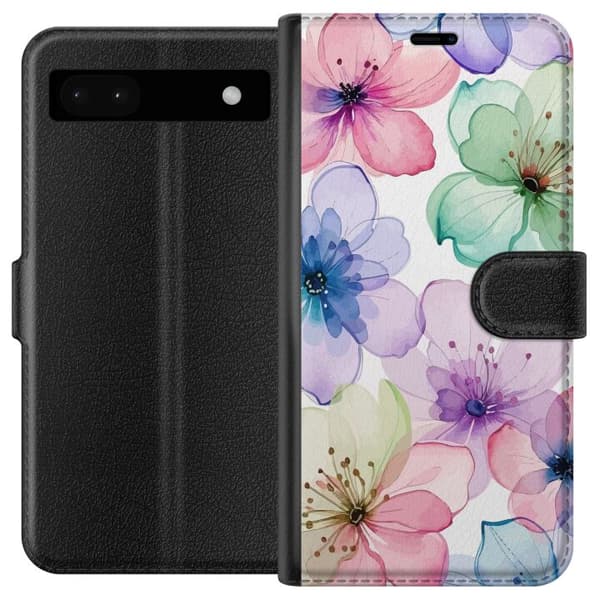 Kompatibel Tegnebogsetui til Google Pixel 6a Akvarelblomster i bløde pastelfarver