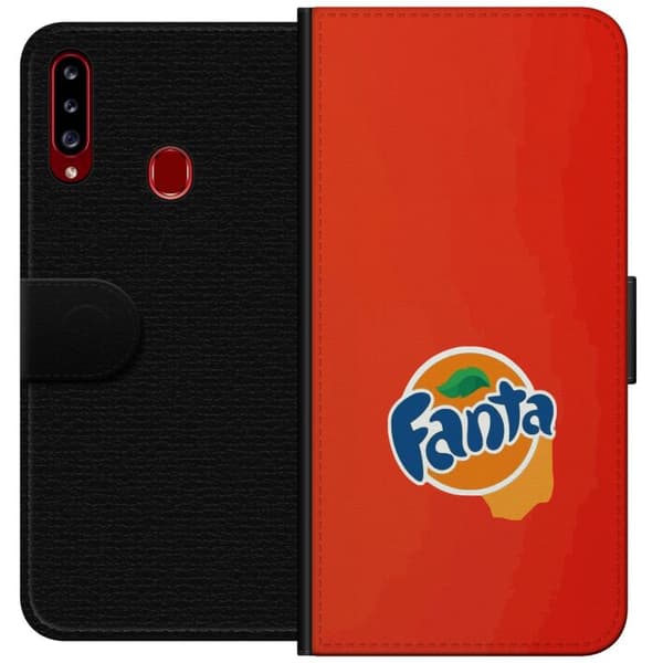 Kompatibel Tegnebogsetui til Samsung Galaxy A20s Elegant appelsinformation design