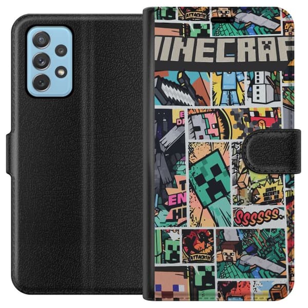 Kompatibel Tegnebogsetui til Samsung Galaxy A52 5G Minecraft Kunst