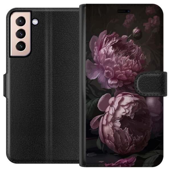 Kompatibelt Lommeboketui til Samsung Galaxy S21 Blommor