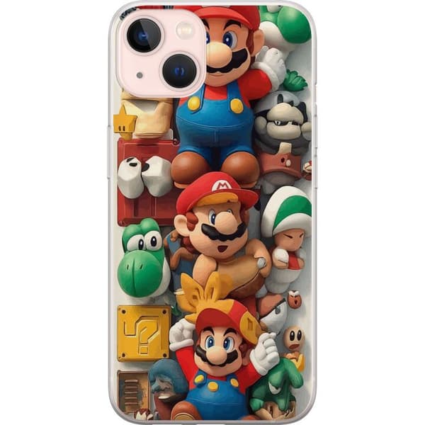 Kompatibelt Mobildeksel til Apple iPhone 13 Super Mario ikonisk karakterkollasj
