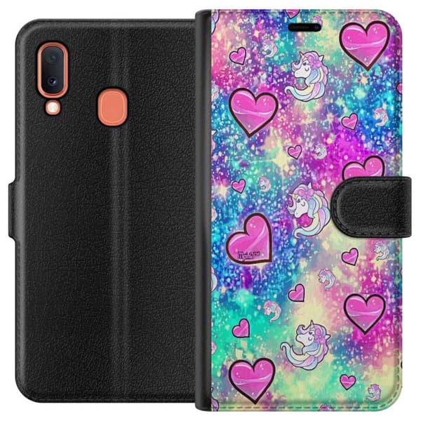 Kompatibelt Lommeboketui til Samsung Galaxy A20e Enhörning