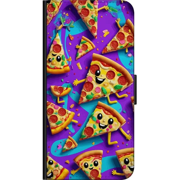 Kompatibel Tegnebogsetui til Samsung Galaxy Note 4 Lystigt pizzadesign med tegnede figurer
