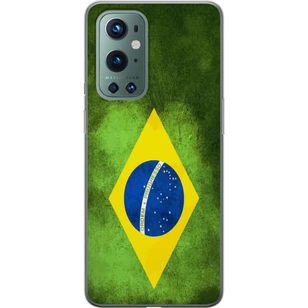 Kompatibelt Mobilskal till OnePlus 9 Pro Brasiliansk flagga med rustik textur