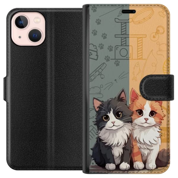 Kompatibelt Plånboksfodral till Apple iPhone 13 mini Katter