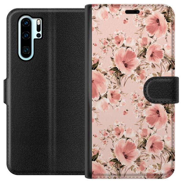 Kompatibel Tegnebogsetui til Huawei P30 Pro Blomster