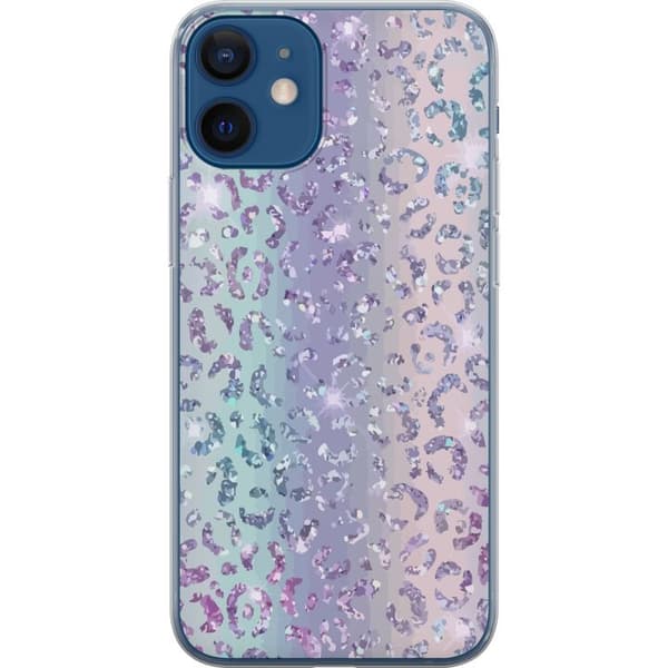 Kompatibelt Mobildeksel til Apple iPhone 12 Glitter Leopard