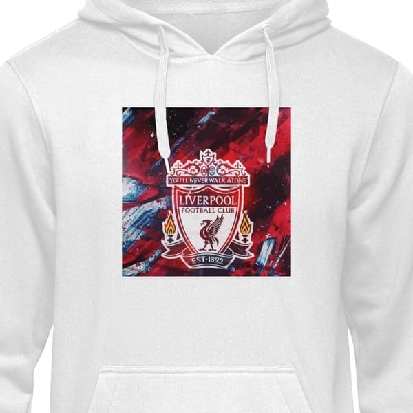 Klassisk Hettegenser | Hettegenser for Voksne Hvit Medium Liverpool Liverpool Hvit Medium
