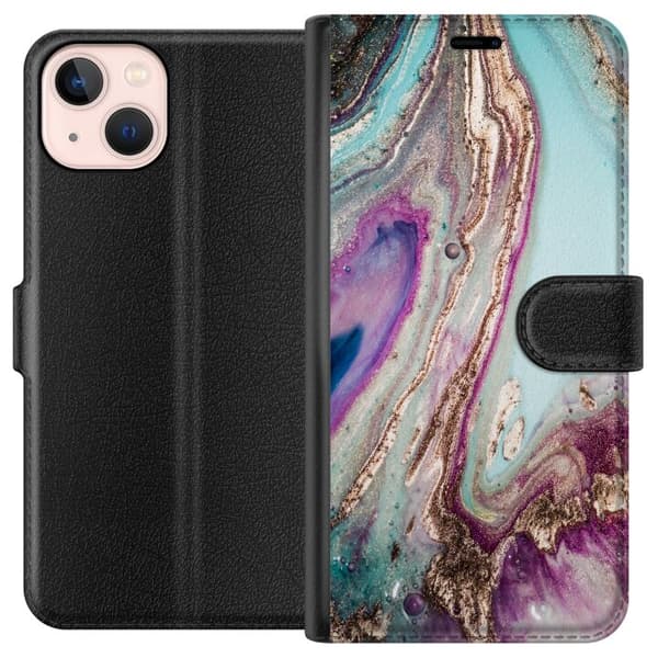 Kompatibelt Plånboksfodral till Apple iPhone 13 mini Lila marmor