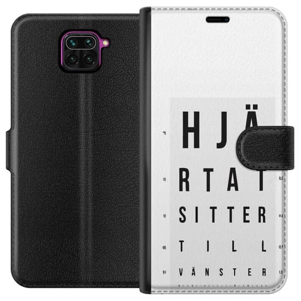 Kompatibelt Lommeboketui til Xiaomi Redmi Note 9 Hjärntest höger vänster