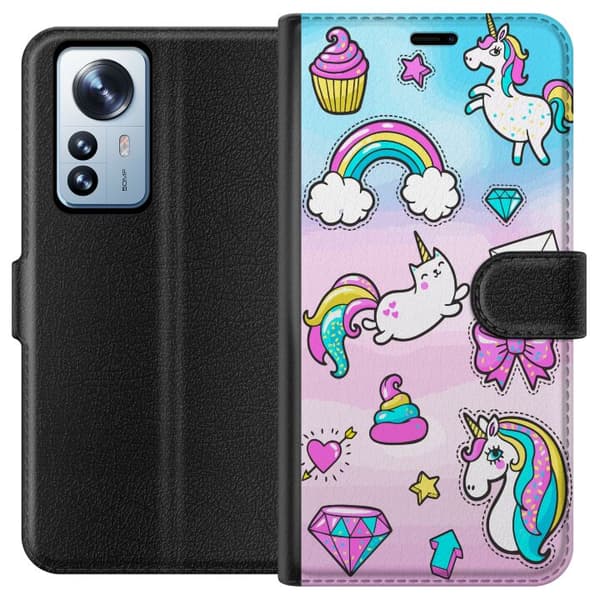 Kompatibelt Plånboksfodral till Xiaomi 12 Pro UNICORN