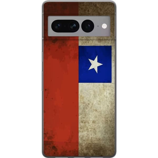Kompatibelt Mobildeksel til Google Pixel 7 Pro Chilensk flagg med klassiskt retrodesign og grungeeffekt