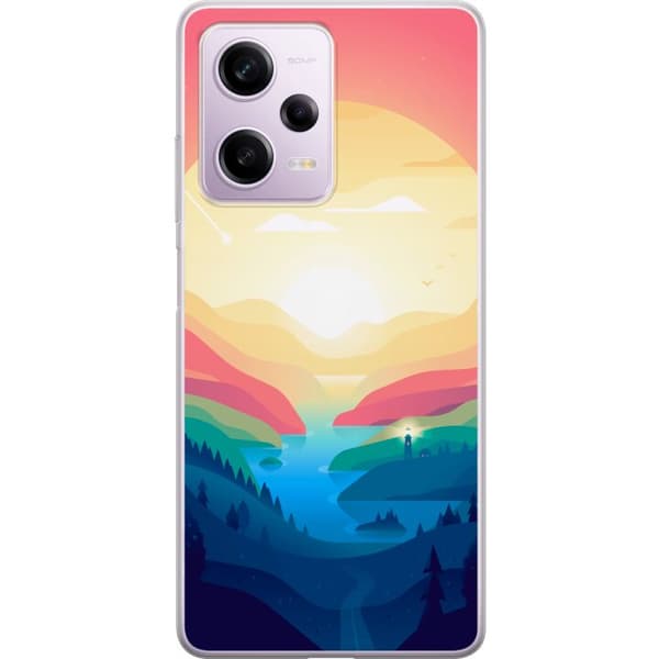 Kompatibelt Mobilskal till Xiaomi Redmi Note 12 Pro Pink Horizon