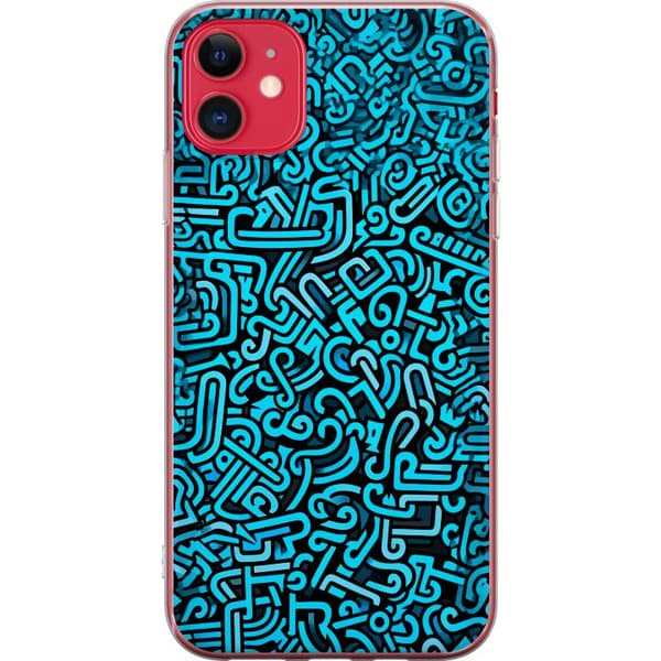 Kompatibelt Mobildeksel til Apple iPhone 11 Blå abstrakt graffiti