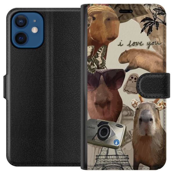 Yhteensopiva Lompakkokotelo Apple iPhone 12 mini Capybara