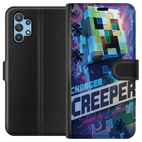 Kompatibelt Plånboksfodral till Samsung Galaxy A32 5G Minecraft Creeper