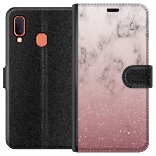 Kompatibelt Plånboksfodral till Samsung Galaxy A20e Glitter och marmor